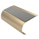 MorGrip Bullnose Stair Nosing Aluminium Single Channel, everest - exterior grip insert, Satin Bronze finish