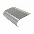 MorGrip Bullnose Stair Nosing 70mm Tread Various Lengths, everest - exterior grip insert, Satin Silver finish