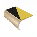 Bullnose Aluminium Stair Nosing 2.75m Single Channel PVC, hazard insert, Satin Bronze finish