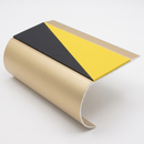 Bullnose Stair Nosing 70mm Tread 2.44m Aluminium PVC Inser, hazard insert, Satin Bronze finish