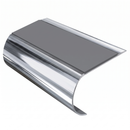 Bullnose Stair Nosing 70mm Tread 2.44m Aluminium PVC Inser, mid grey insert, Mirrorflect Silver finish