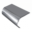 Aluminium Stair Nosing 2.75m Single Channel 37mm Bullnose, mid grey insert, Mirrorflect Silver finish