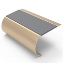 Bullnose Stair Nosing 70mm Tread Aluminium 3.22m Single Ch, mid grey insert, Satin Bronze finish