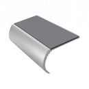 Bullnose Stair Nosing 3.22m Aluminium 55mm Tread Single Ch, mid grey insert, Satin Silver finish
