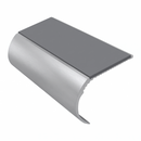Aluminium Stair Nosing 2.44m Single Channel 37mm Bullnose, mid grey insert, Satin Silver finish