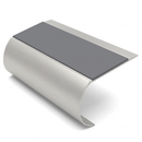 Aluminium Stair Nosing 70mm Tread 2.75m Bullnose, mid grey insert, Satin Silver finish
