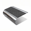 MorGrip Bullnose Stair Nosing 70mm Tread Various Lengths, obsidian - mor grip insert, Mirrorflect Silver finish