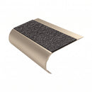 MorGrip Bullnose Stair Nosing 70mm Tread Various Lengths, obsidian - mor grip insert, Satin Bronze finish
