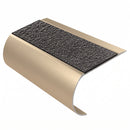 MorGrip Bullnose Stair Nosing Aluminium Single Channel, obsidian - mor grip insert, Satin Bronze finish