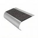 MorGrip Bullnose Stair Nosing 70mm Tread Various Lengths, obsidian - mor grip insert, Satin Silver finish