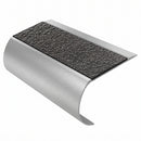 MorGrip Bullnose Stair Nosing Aluminium Single Channel, obsidian - mor grip insert, Satin Silver finish