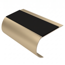 Aluminium Stair Nosing 70mm Tread 2.75m Bullnose, premium black insert, Satin Bronze finish