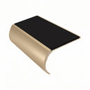 Bullnose Stair Nosing 3.22m Aluminium 55mm Tread Single Ch, premium black insert, Satin Bronze finish