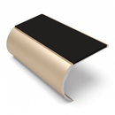 Aluminium Stair Nosing 2.44m Single Channel 37mm Bullnose, premium black insert, Satin Bronze finish