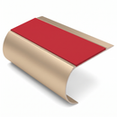 Aluminium Stair Nosing 70mm Tread 2.75m Bullnose, red insert, Satin Bronze finish