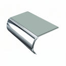 Bullnose Stair Nosing 3.22m Aluminium 55mm Tread Single Ch, sage green insert, Mirrorflect Silver finish