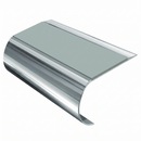 Bullnose Stair Nosing 70mm Tread 2.44m Aluminium PVC Inser, sage green insert, Mirrorflect Silver finish