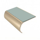 Bullnose Stair Nosing 3.22m Aluminium 55mm Tread Single Ch, sage green insert, Satin Bronze finish