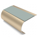 Bullnose Stair Nosing 70mm Tread Aluminium 3.22m Single Ch, sage green insert, Satin Bronze finish