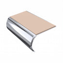 Bullnose Stair Nosing 3.22m Aluminium 55mm Tread Single Ch, sahara insert, Mirrorflect Silver finish