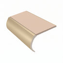Bullnose Aluminium Stair Nosing 2.75m Single Channel PVC, sahara insert, Satin Bronze finish