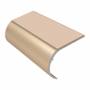 Aluminium Stair Nosing 2.75m Single Channel 37mm Bullnose, sahara insert, Satin Bronze finish