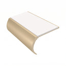Bullnose Aluminium Stair Nosing 2.75m Single Channel PVC, white insert, Satin Bronze finish