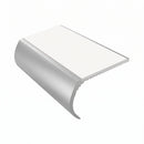 Bullnose Aluminium Stair Nosing 2.75m Single Channel PVC, white insert, Satin Silver finish