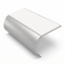 Aluminium Stair Nosing 2.75m Single Channel 37mm Bullnose, white insert, Satin Silver finish