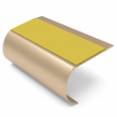 Bullnose Stair Nosing 70mm Tread Aluminium 3.22m Single Ch, yellow insert, Satin Bronze finish