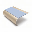Single Channel Stair Nosing 70mm Tread Bullnose 2.44m, aura insert, Satin Bronze finish