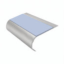 Single Channel Stair Nosing 70mm Tread Bullnose 2.44m, aura insert, Satin Silver finish