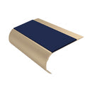 Single Channel Bullnose Stair Nosing 70mm Tread 2.75m, dark blue insert, Satin Bronze finish
