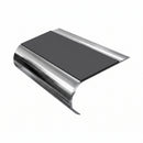 Single Channel Bullnose Stair Nosing 70mm Tread 2.75m, dark grey insert, Mirrorflect Silver finish