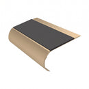 Single Channel Stair Nosing 70mm Tread Bullnose 2.44m, dark grey insert, Satin Bronze finish