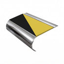 Bullnose Stair Nosing 70mm Aluminium Single Channel PVC, hazard insert, Mirrorflect Silver finish