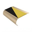Single Channel Stair Nosing 70mm Tread Bullnose 2.44m, hazard insert, Satin Bronze finish