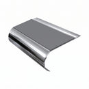 Single Channel Bullnose Stair Nosing 70mm Tread 2.75m, mid grey insert, Mirrorflect Silver finish