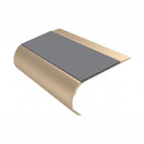 Bullnose Stair Nosing 70mm Aluminium Single Channel PVC, mid grey insert, Satin Bronze finish