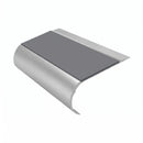 Single Channel Bullnose Stair Nosing 70mm Tread 2.75m, mid grey insert, Satin Silver finish