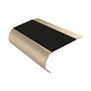 Single Channel Bullnose Stair Nosing 70mm Tread 2.75m, premium black insert, Satin Bronze finish