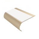 Single Channel Stair Nosing 70mm Tread Bullnose 2.44m, white insert, Satin Bronze finish