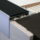 Tile-in stair nosing installation diagram showing how it fits with ceramic tiles
