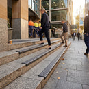 PVC anti-slip stair nosing profile 40x25mm for domestic use, showing textured surface and angled edge design