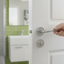 Premium Round Rose Lever Door Handle Set with Polished and Satin Chrome Finish for Modern Bathroom Doors