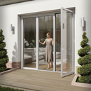 Premium White Aluminium External Folding Patio Door with Clear Tempered Double Safety Glass for Seamless Indoor-Outdoor Living