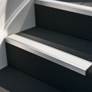Aluminium Anti-Slip Stair Nosing 85x32mm Rakeback, Twin PVC Inserts, 11 Colours, 1m-3.22m — Insert Colour: White