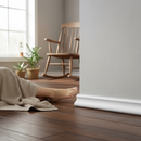 Premium White Painted Base Cap Moulding 2.4m Length with Curved Design for Wall Protection