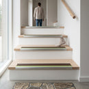 Silver aluminum anti-slip stair nosing strip 63x32mm with textured grip surface for indoor outdoor use