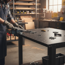 Professional Square Edge Laminate Worktop 3000mm x 600mm x 38mm - Black Slate Finish for Modern Kitchens